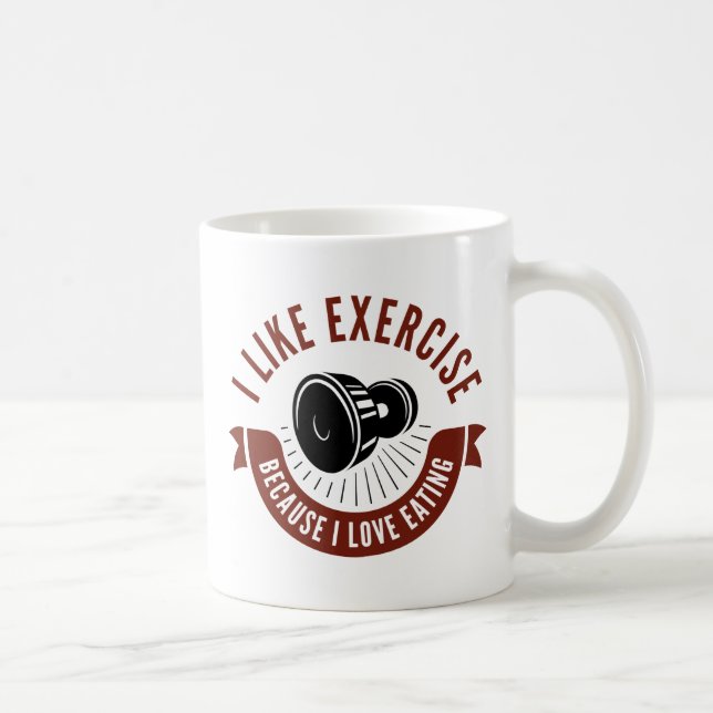 Caneca De Café Eu Gosto De Exercício (Direita)
