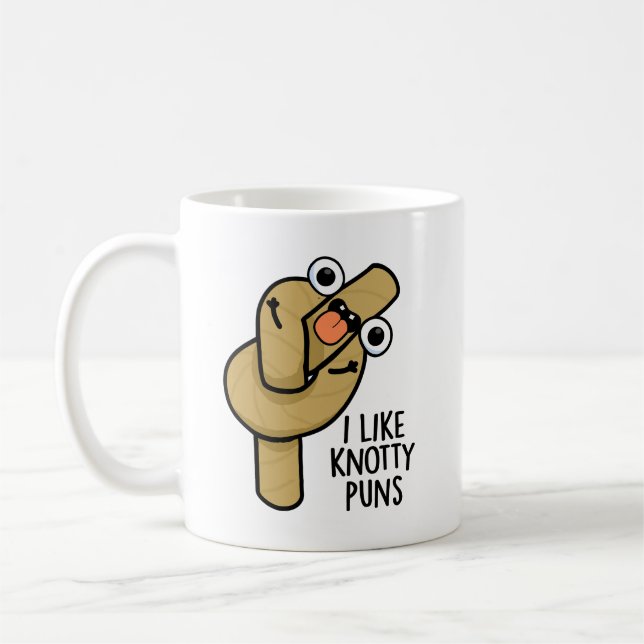 Caneca De Café Eu Gosto De Knotty Puns Engraçados (Esquerda)