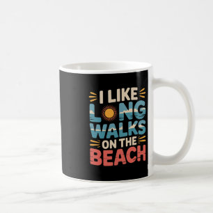 Caneca De Café Eu gosto de longas caminhadas na praia Turista de 