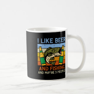 Caneca De Café Eu Gosto de Pescar E 3 Pessoas Retro Pescador