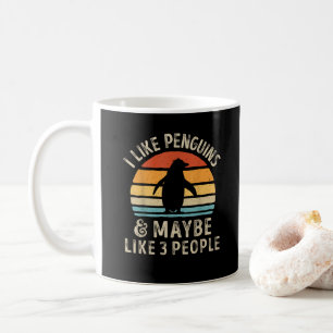 Caneca De Café Eu gosto de pinguins e talvez três Pessoas de Ping