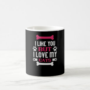 Caneca De Café Eu gosto de você. Eu amo meus gatos
