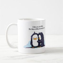Caneca De Café Eu gosto de você, um pinguim pequeno.