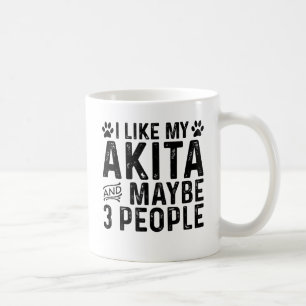 Caneca De Café Eu Gosto do Meu Akita E de 3 Pessoas
