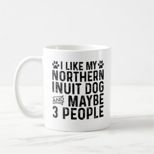 Caneca De Café Eu Gosto do Meu Cachorro Inuit do Norte E 3 Pessoa