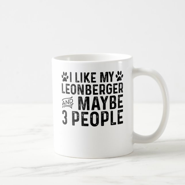Caneca De Café Eu Gosto do Meu Leonberger E 3 Pessoas (Direita)
