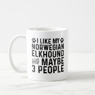 Caneca De Café Eu Gosto do Meu Norwegian Elkhound E 3 Pessoas