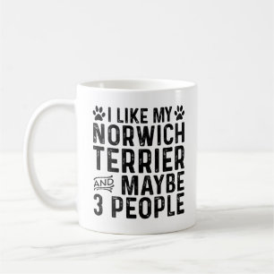 Caneca De Café Eu Gosto do Meu Norwich Terrier E de 3 Pessoas