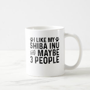 Caneca De Café Eu Gosto Do Meu Shiba Inu E De Três Pessoas