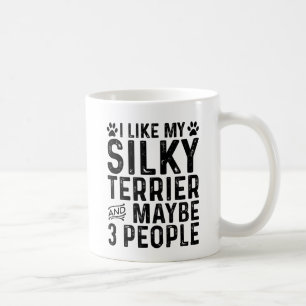 Caneca De Café Eu Gosto do Meu Silky Terrier E de 3 Pessoas