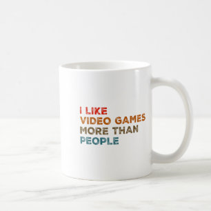 Caneca De Café Eu Gosto Mais de Video Games do que Pessoas Gamer