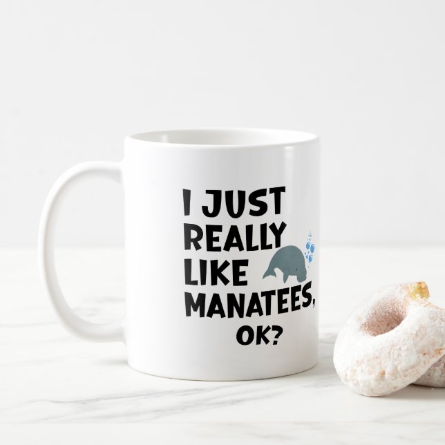 Caneca De Café Eu Gosto Muito De Manatins, Ok? (Com Donut)