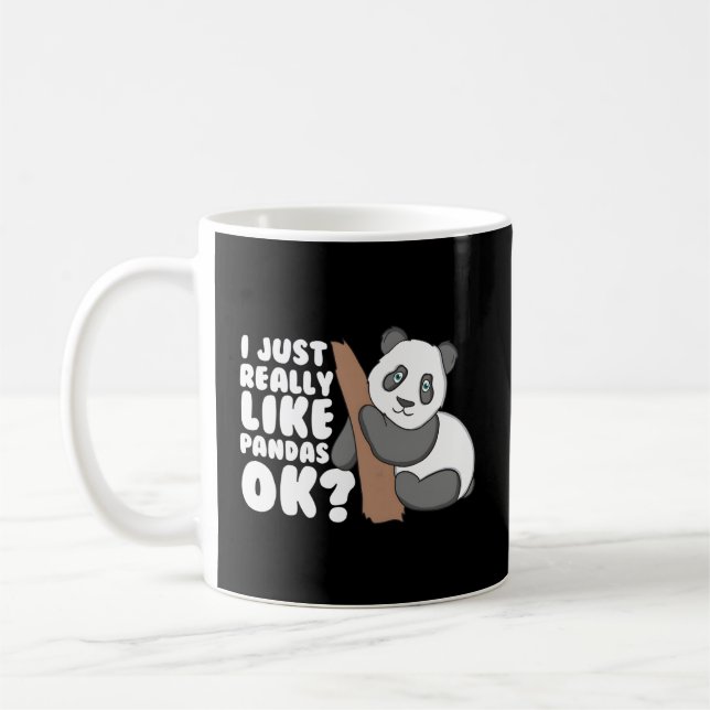 Caneca De Café Eu Gosto Muito De Pandas Ok Panda (Esquerda)