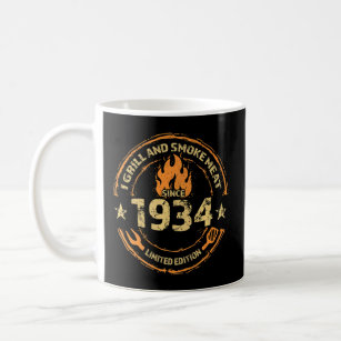 Caneca De Café Eu grelho e fumo carne desde 1934 88º aniversário
