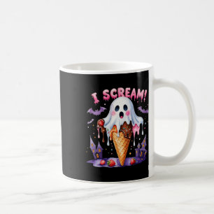Caneca De Café Eu Gritar Sorvete Fantasma Halloween Bela Arte Eng