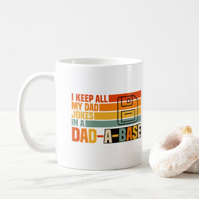 Caneca De Café Eu Guardo Todas as Minhas Piadas de Pai Em Uma Bas (Com Donut)