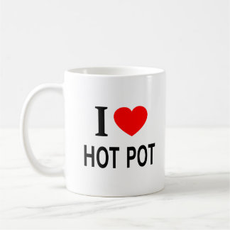 Caneca De Café Eu ❤️ HOT POT Eu AMO HOT POT Eu ADORO HOT POT
