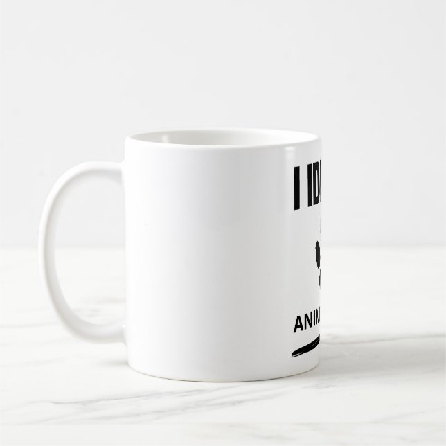 Caneca De Café Eu identifico como amante de os animais, animal se (Esquerda)
