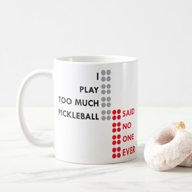 CANECA DE CAFÉ EU JOGO DEMASIADO PICKLEBALL (Com Donut)