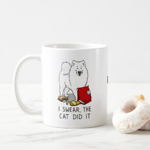 Caneca De Café Eu Juro Que O Gato Samoyed Cachorro Engraçado