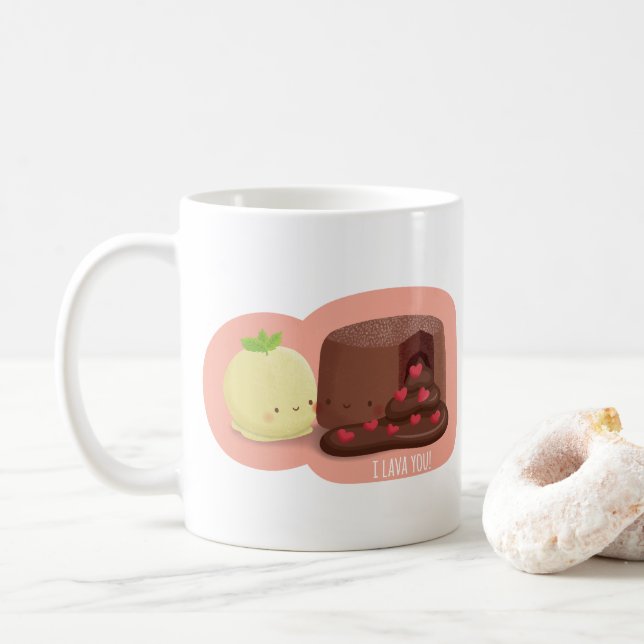 Caneca De Café Eu Lava-Te Chocolate Molten Cake Pun Mug (Com Donut)