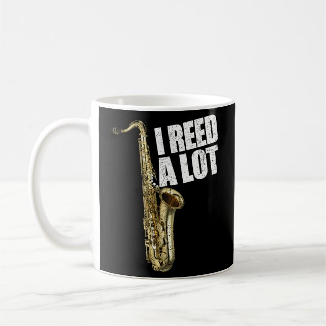 Caneca De Café Eu Li Muito Jogador Saxofone Alto Sax Tenor Sax (Esquerda)