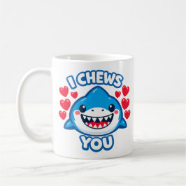 Caneca De Café Eu Mastigo Você Tubarão Valentão Engraçado