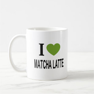 Caneca De Café Eu ❤️ MATCHA LATTE Eu AMO MATCHA LATTE Eu ADORO MA