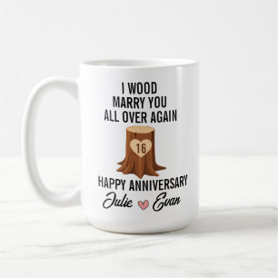 Caneca De Café Eu Me Casaria Com Você de Novo, Aniversário de 16