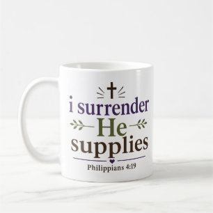 Caneca De Café Eu Me Rendo Ele Fornece Encorajamento Cristão