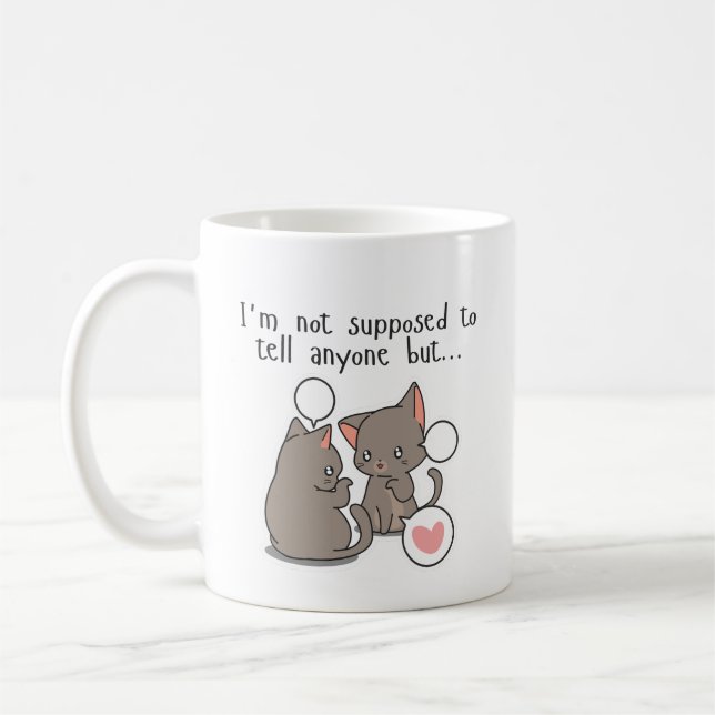 Caneca De Café Eu não deveria dizer... Gato engraçado (Esquerda)