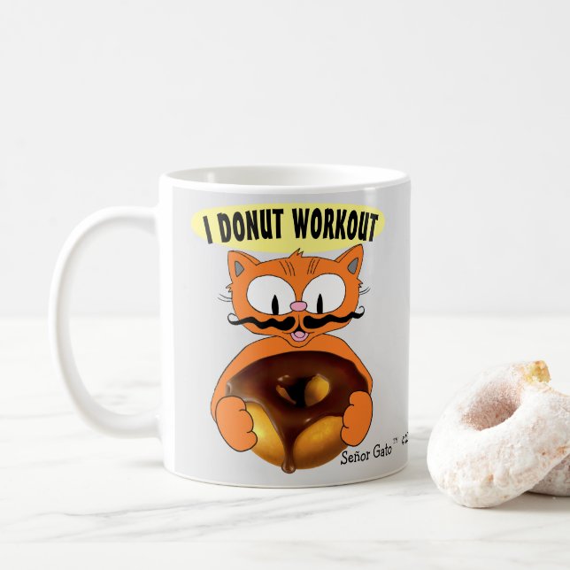 Caneca De Café EU NÃO FAÇO EXERCÍCIO Com Humor Donut (Com Donut)