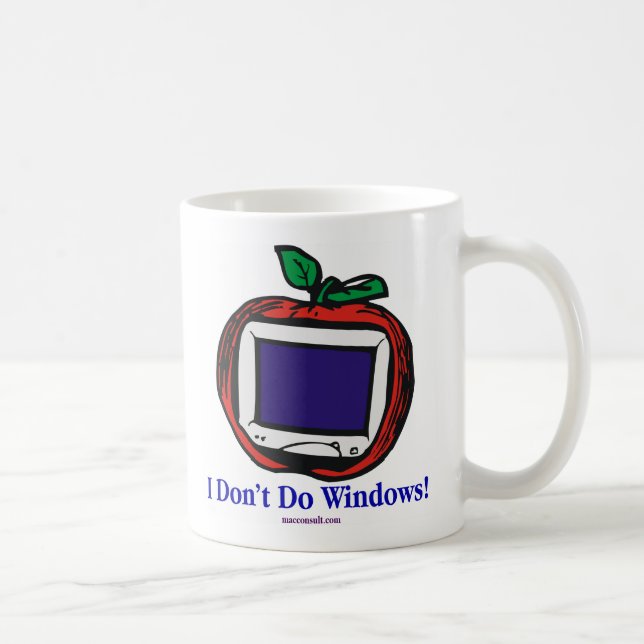 Caneca De Café Eu Não Faço Janelas! (Direita)