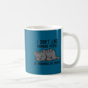 Caneca De Café Eu não gosto de pessoas matinais gato fu