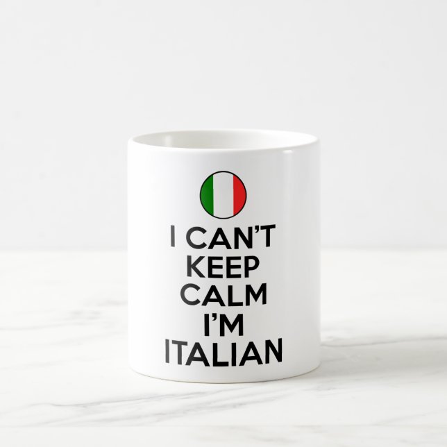 Caneca De Café Eu não posso ficar calmo em italiano (Centro)