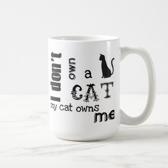 Caneca De Café Eu não possuo um gato que meu gato me possui (Direita)