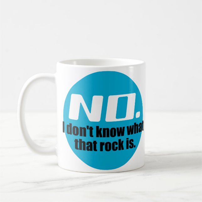 Caneca De Café Eu não sei o que é essa rocha (azul) (Esquerda)