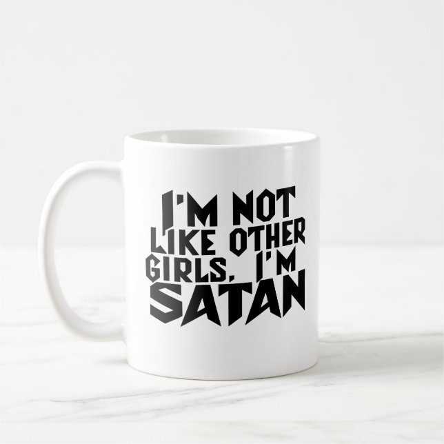Caneca De Café Eu não sou como outras garotas Eu sou Satã Engraça (Esquerda)