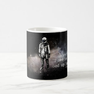 Caneca De Café Eu não ver nenhum deus acima aqui