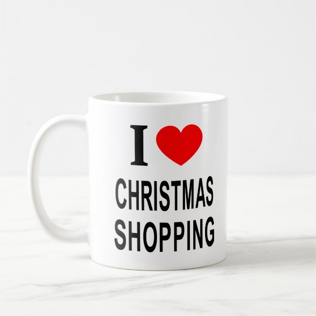 CANECA DE CAFÉ EU ❤️ NATAL COMPRANDO EU AMO O NATAL COMPRANDO (Esquerda)
