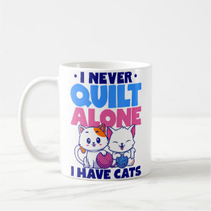 Caneca De Café Eu Nunca Colcho Alguém Estou Com Gatos Costurando