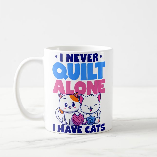 Caneca De Café Eu Nunca Colcho Alguém Estou Com Gatos Costurando  (Esquerda)