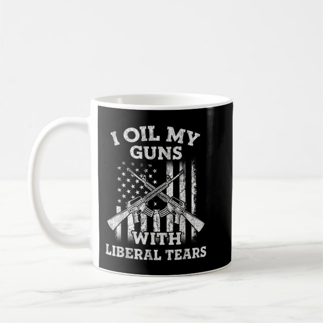Caneca De Café Eu Oculto Minhas Armas Com Lágrimas Liberais Vinta (Esquerda)