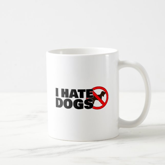 Caneca De Café Eu odeio cachorros (Direita)