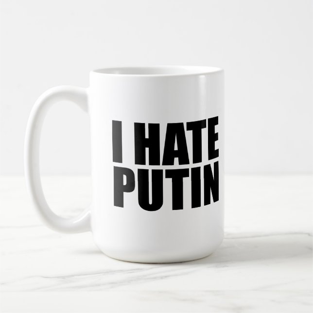 Caneca De Café Eu odeio Putin (Esquerda)