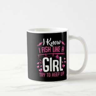 Caneca De Café Eu Peço Como Uma Rapariga Tenta Continuar A Pescar