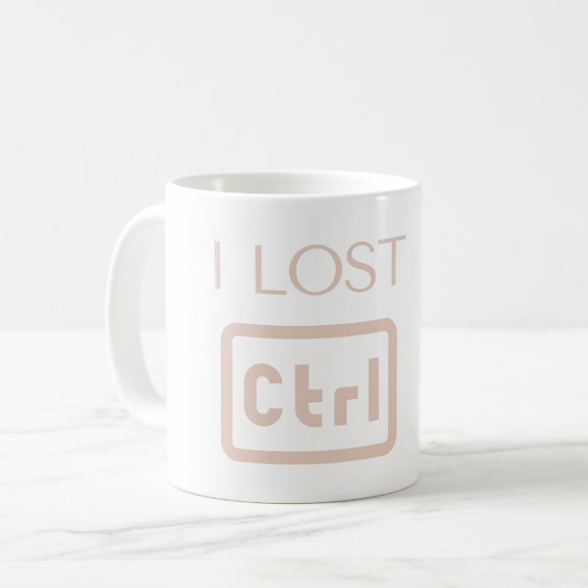 CANECA DE CAFÉ EU PERDI CTRL - CONTROLE - PIADA DE PROGRAMADOR (Frente Esquerda)