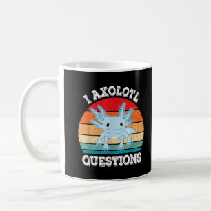 Caneca De Café Eu Perguntas Axolote Fofas Axolote Retro Divertido