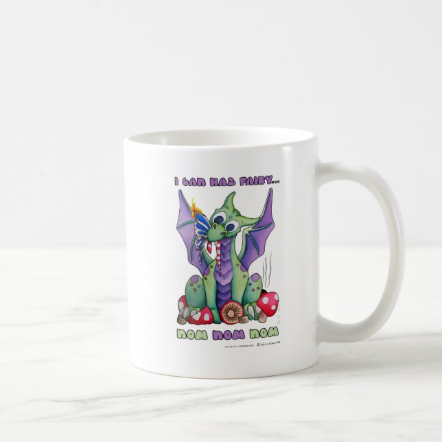 Caneca De Café Eu posso dragão bonito do bebê da fada NOM NOM NOM (Direita)