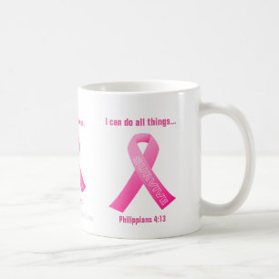 Caneca De Café Eu posso fazer tudo através do Cancer da Mama de C